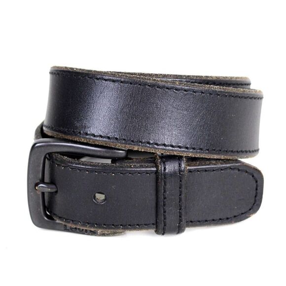 Levi's DARK BROWN GENUINE LEATHER 1.5"Wd STITCH CASUAL DRESS WOMEN'S BELT M (P8 - Picture 2 of 14